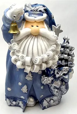 Novelties & Gifts 1256522C 8" Curly Beard Resin Blue Glitter San