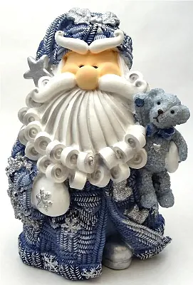 Novelties & Gifts 1256522D 8" Curly Beard Resin Blue Glitter San