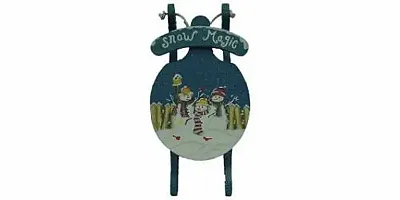 Wood X-Mas Sled Wall Plague 17" 1256649