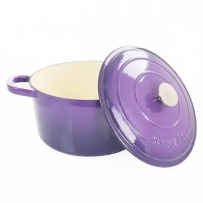 Crock-Pot Artisan 2 Piece 7 Quart Enameled Cast Iron Dutch Oven with Lid in Lave