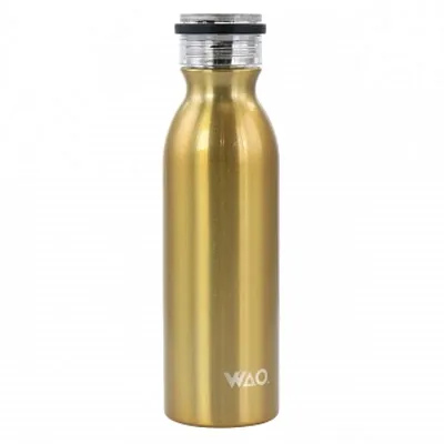 WAO 20 Ounce Stainless Steel Insulated Thermal Bottle with Lid in Dark Gold