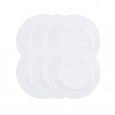 Our Table Simply White 6 Piece 8 Inch Porcelain Salad Plate Set
