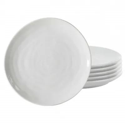Our Table Simply White 6 Piece 10.75 Inch Organic Round Porcelain Dinner Plate S