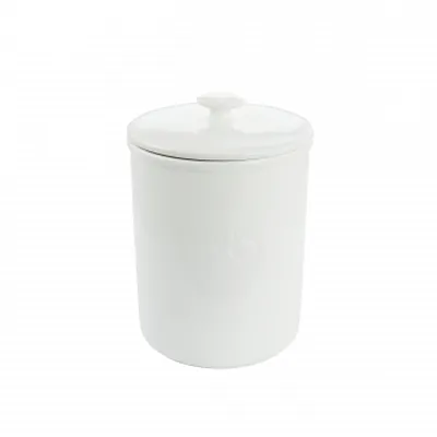 Our Table Simply White 68 Ounce Porcelain Dry Goods Canister With Air tight Lid