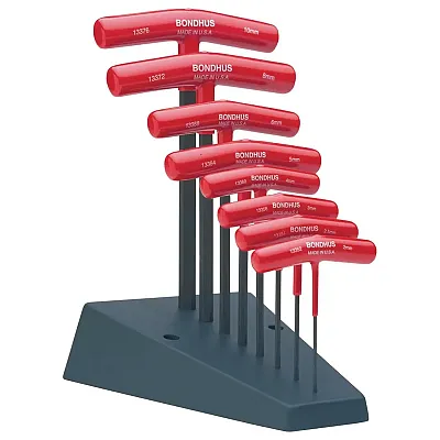 Bondhus Metric Hex T-Handle Wrenches With Stand 2 To 10Mm (8 Piece)
