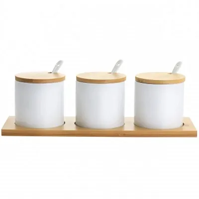 Gibson Elite Gracious Dining 10 Piece Fine Ceramic Condiment Jars Serving Set in
