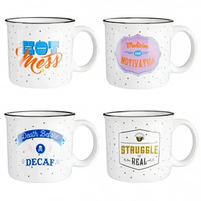 Wanda June Home By Miranda Lambert Game On 4 Piece 18 Ounce Stoneware Camper Mug