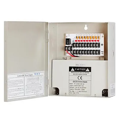 Cmple 12Volt 9P 5 Amp Power Supply Box For Cctv 1355-N