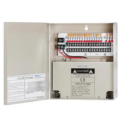 Cmple 12Volt 18P 10 Amp Power Supply Box For Cctv 1357-N