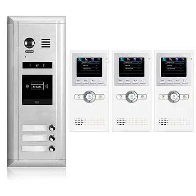 Cmple Video Intercom Entry System Dk1631 3 Apartment Audio/Video