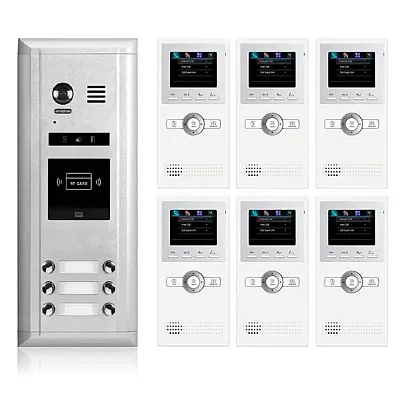 Cmple Video Intercom Entry System Dk1661 6 Apartment Audio/Video