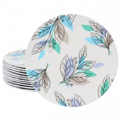 Gibson Home Tropical Sway Vineyard 12 Piece 9 Inch Round Melamine Dessert Plate