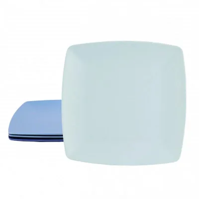 Gibson Home Grayson 4 Piece 8.5 Inch Square Melamine Dessert Plate Set in Assort