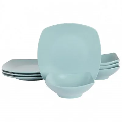 Gibson Home Zen Buffetware 8 Piece Fine Ceramic Dinnerware Set In Matte Arctic B