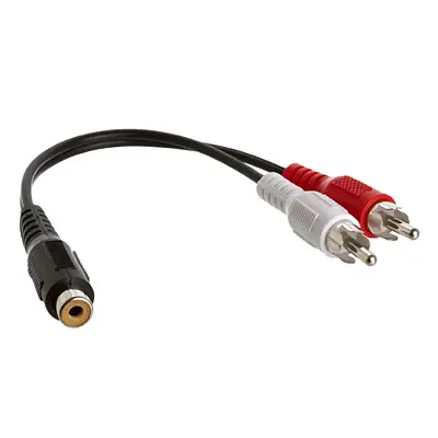 Cmple 137-N Y-Adapter (2 RCA Plugs to 1 RCA Jack)
