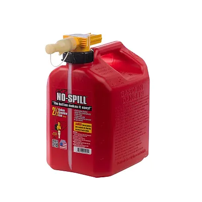 No-Spill 2.5-Gallon Gas Can Red With Viewstripe Stripe