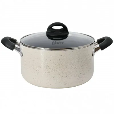Oster Clairborne 6 Quart Aluminum Nonstick Dutch Oven with Lid in Sand