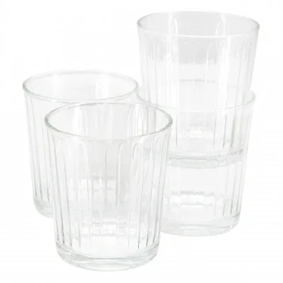 Gibson Home Moonstone 4 Piece 13.5 Ounce Double Old-Fashioned Glass Set