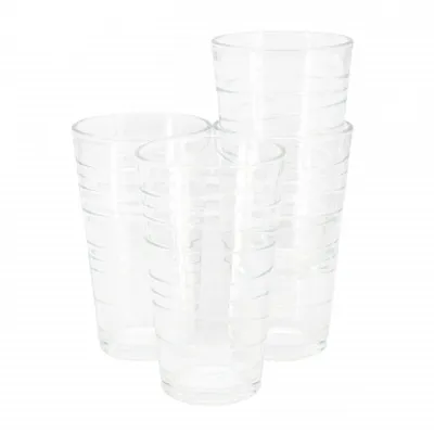 Gibson Home 4 Piece 16 Ounce Swirl Glass Tumbler Set