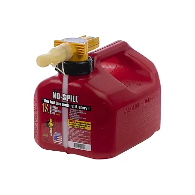 No-Spill 1.25-Gallon Gas Can Red With Viewstripe Stripe