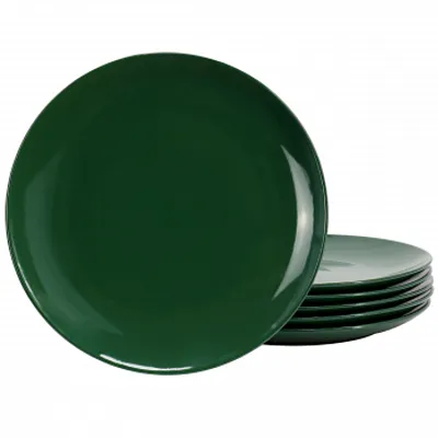 Simply Essential Display 6 Piece 10.5 Inch Stoneware Dinner Plate Set in Hunter