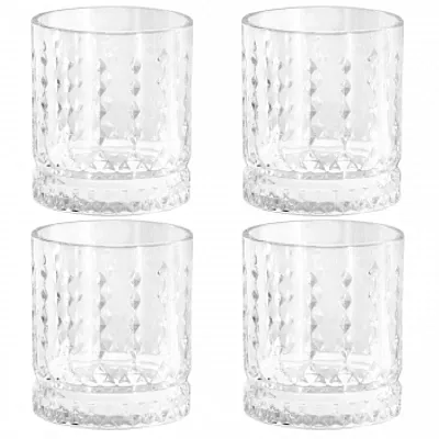 Gibson Home 4 Piece 13 Ounce Teardrop Embossed Double Old-Fashioned Glass Set