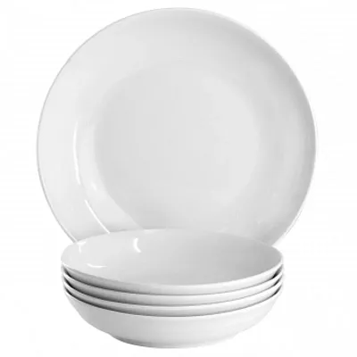 Gibson Home Great Essentials 5 Piece Fine Ceramic Serving Bowl and Pasta Bowl Se