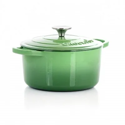Crock-Pot Artisan 2 Piece 3 Quarts Enameled Cast Iron Dutch Oven in Pistachio Gr