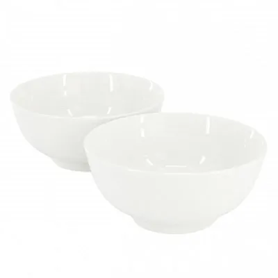Gibson Home Great Essentials 2 Piece 6.9 Inch Fine Ceramic Noodle Bowl Set in Wh