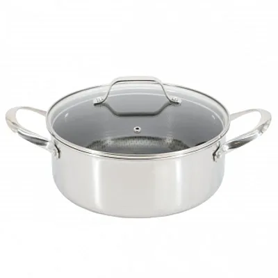 Oster Modessa 4.5 Quart Nonstick Triply Stainless Steel Dutch Oven with Honeycom