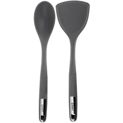Oster Ridgecrest 2 Piece Silicone Kitchen Tool Serving Spoon and Turner Set in G