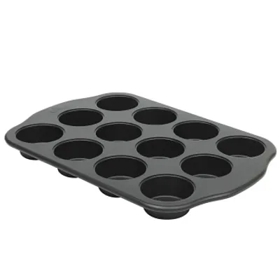 Oster Teston Platinum Collection 12-Cup Nonstick Carbon Steel Muffin Pan in Matt