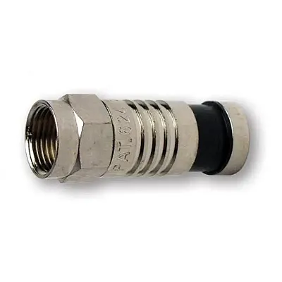 Cmple Platinum Tools F Rg11 Compression Connector, Nickel Plate.