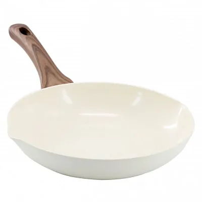 Oster Amberg Choice 9.5 Inch Ceramic Nonstick Forged Aluminum Frying Pan in Off-