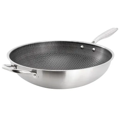 Gibson Home Stargaze 14in Embossed Interior Stainless Steel Wok