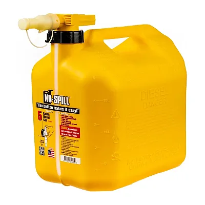 No-Spill 5-Gallon Diesel Can Yellow With Viewstripe Stripe