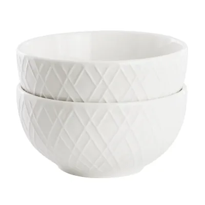 Gibson Home Great Essentials 2 Piece Fine Ceramic 4.5in Fruit Bowl Set in White