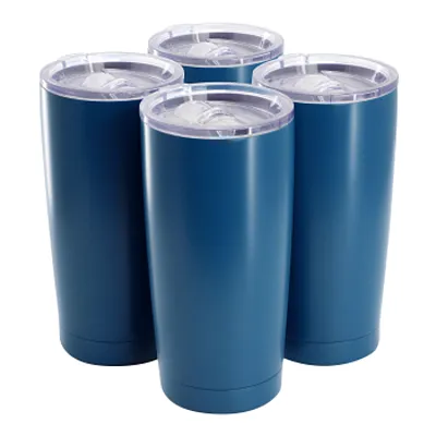 Gibson Home Marina 4 Piece 18 Ounce Double Wall Stainless Steel Thermal Tumbler