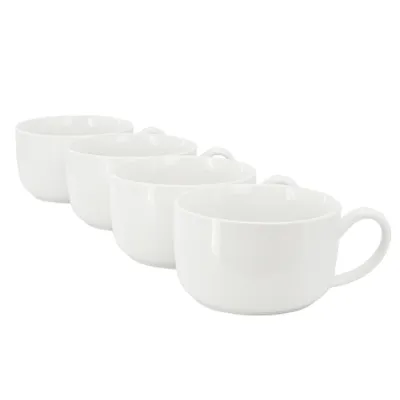 Gibson Home Great Essentials 4 Piece 32.5 Ounce Fine Ceramic Large Latte Mug Set