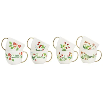 Gibson Home Inspired Gardens 8 Piece 17.5 Ounce Ceramic Assorted Mug Set