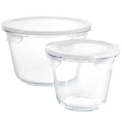 Gibson Home House Specials 4 Piece Borosilicate Glass Round Storage Container Se