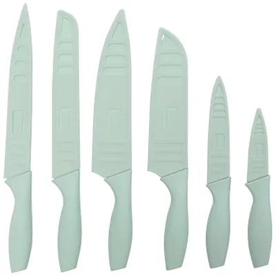 Gibson Home Bostonville Nonstick Stainless Steel 12 Piece Cutlery Set in Turquoi