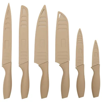 Gibson Home Bostonville Nonstick Stainless Steel 12 Piece Cutlery Set in Beige