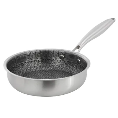 Gibson Home Elsenborn 8in Hybrid Nonstick Stainless Steel Frying Pan in Silver