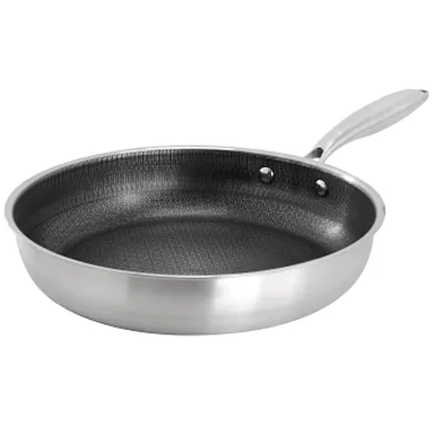 Gibson Home Elsenborn 11in Embossed Interior Stainless Steel Frying Pan
