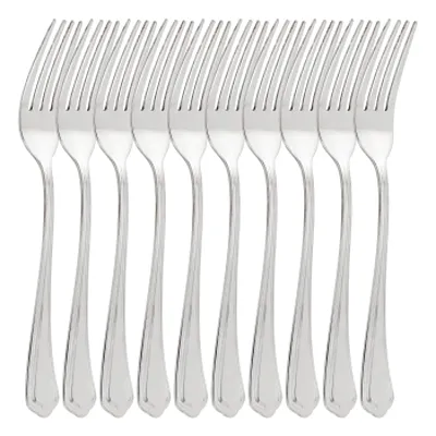 Gibson Home Hillside Daisies 10 Piece Stainless Steel Dinner Fork Set