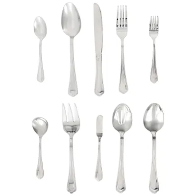 Gibson Home Aberdeen Court 45 Piece Stainless Steel Flatware and Serving Set