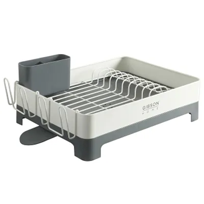Gibson Home Nestcraft Galvanized Steel Dish Rack in White