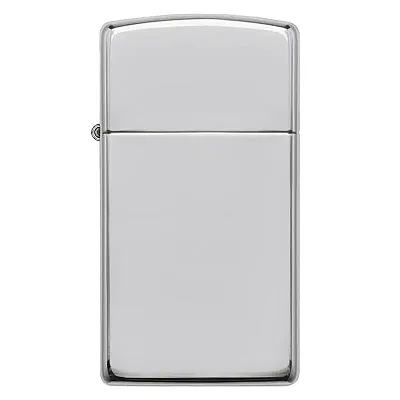 Zippo Windproof Lighter Slim Case High Polish Sterling Silver