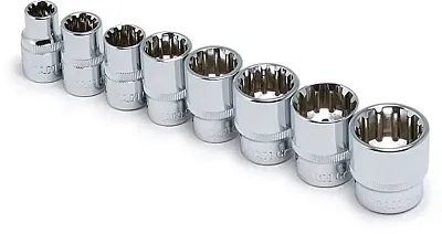 8Pc 3/8&quot; Dr Spline Metric Socket Set 8Mm-19Mm 15202